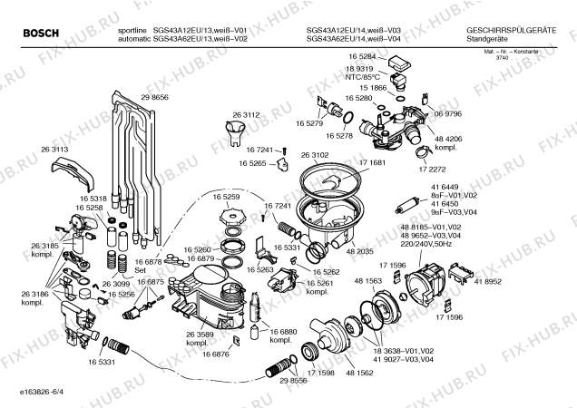 Схема №2 SGS43A62EU automatic с изображением Инструкция по эксплуатации для электропосудомоечной машины Bosch 00581326