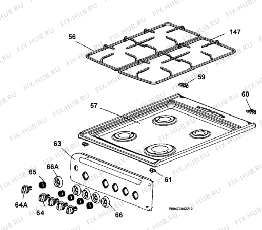 Взрыв-схема плиты (духовки) Electrolux EKG500109W - Схема узла Section 4