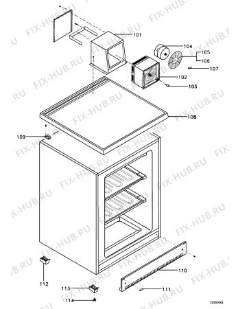 Взрыв-схема холодильника Electrolux MRF120/35 - Схема узла Housing 001