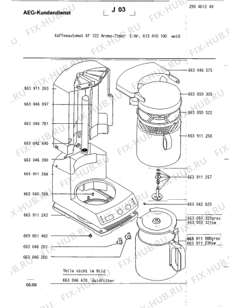 Схема №1 KF 122 AROMA TIMER с изображением Всякое для комплектующей Aeg 8996639112300