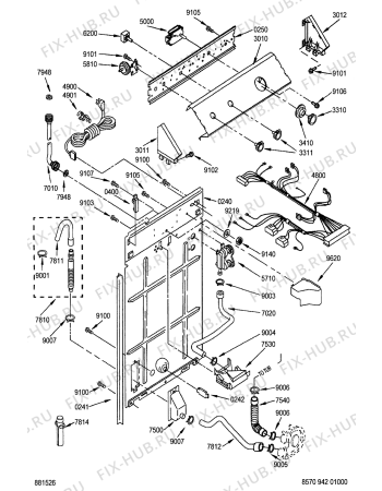 Схема №6 3LBR8255EQ AWM 942 с изображением Крепёж для стиралки Whirlpool 481253228929