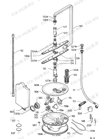 Взрыв-схема посудомоечной машины Zanussi ZW107 - Схема узла Hydraulic System 272