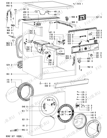Схема №1 AWO/D 41125 с изображением Модуль (плата) для стиральной машины Whirlpool 481221470903