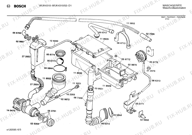 Взрыв-схема стиральной машины Bosch WUK4310 - Схема узла 05
