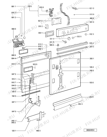 Взрыв-схема посудомоечной машины Indesit ADG644IX9 (F091621) - Схема узла