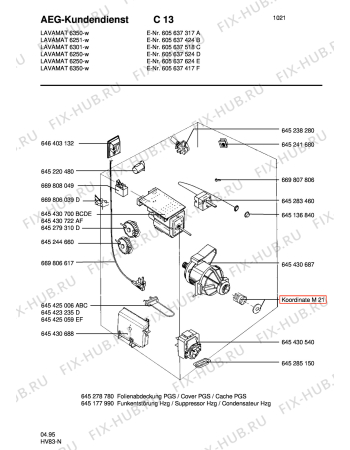 Взрыв-схема стиральной машины Aeg LAV6301 SENS. - Схема узла Electrical equipment