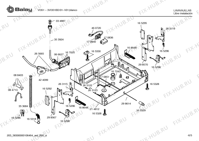 Взрыв-схема посудомоечной машины Balay 3VI351BD VI351 - Схема узла 05