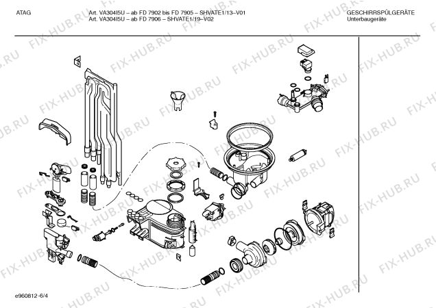 Взрыв-схема посудомоечной машины Atag SHVATE1 VA304I5U - Схема узла 04