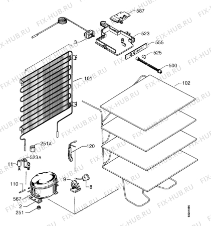 Взрыв-схема холодильника Zanussi ZVF120RM - Схема узла Functional parts