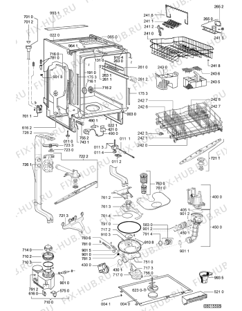 Схема №1 ADG 699/1 WH с изображением Панель для электропосудомоечной машины Whirlpool 480140101786