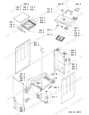 Схема №1 AWE 6317 с изображением Декоративная панель для стиралки Whirlpool 481245310454