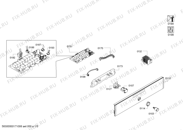 Схема №2 3HB558XF H.BA.PY.L3D.IN.GLASS.FL/.X.E3_COT/ с изображением Внешняя дверь для плиты (духовки) Bosch 00746239