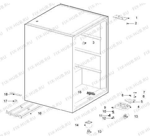 Взрыв-схема холодильника Electrolux EU0945T/JPN - Схема узла Cabinet + furniture (extra)