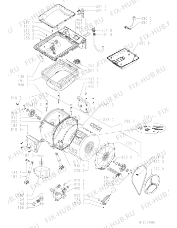 Схема №1 EV 1171 с изображением Декоративная панель для стиралки Whirlpool 481010678469