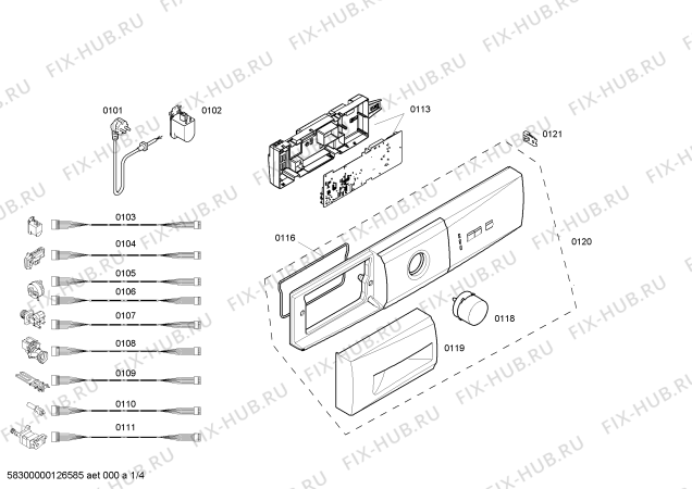 Схема №1 3TS60120A с изображением Панель управления для стиральной машины Bosch 00678159