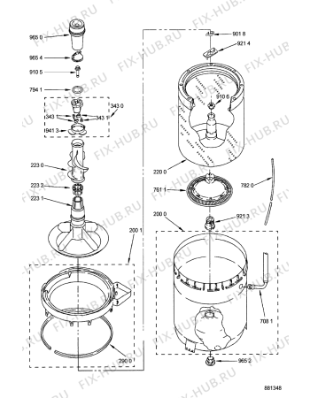 Схема №2 AWM 943 с изображением Скрепление для стиральной машины Whirlpool 481240118455