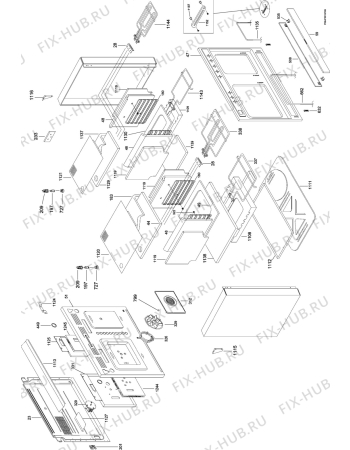 Взрыв-схема плиты (духовки) Zanussi Electrolux ZCM1030X - Схема узла Section 2