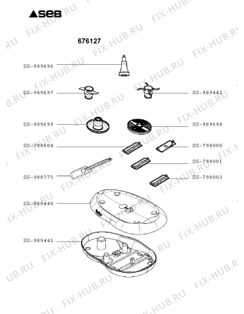 Взрыв-схема кухонного комбайна Seb 676127 - Схема узла 9P002916.9P2
