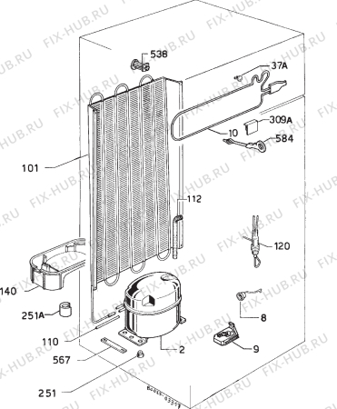 Взрыв-схема холодильника Domoline KG245 - Схема узла Cooling system 017