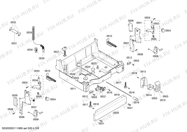 Взрыв-схема посудомоечной машины Bosch SHE56C05UC Bosch - Схема узла 05