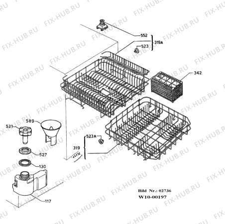 Взрыв-схема посудомоечной машины Juno JSI1340E - Схема узла Baskets, tubes 061