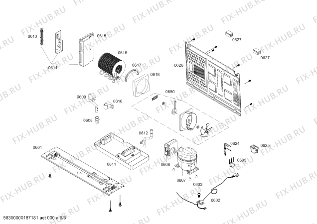 Схема №1 KAN63V41TI с изображением Дверь для холодильной камеры Bosch 00714625