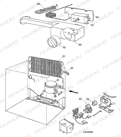 Взрыв-схема холодильника Electrolux ASD640 - Схема узла C40 Cold & electric C