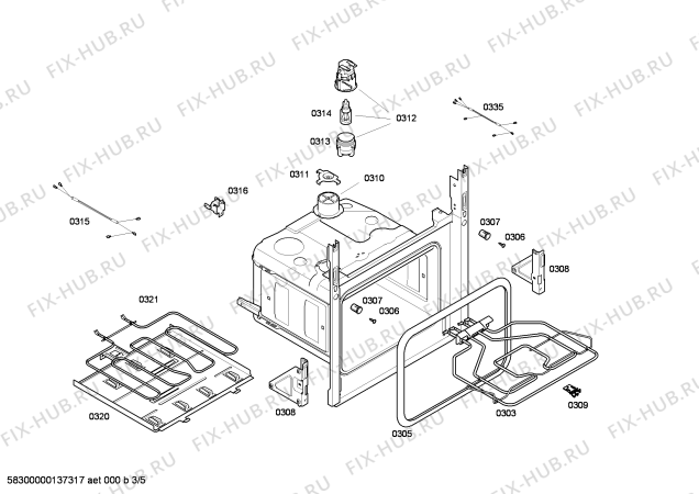 Взрыв-схема плиты (духовки) Bosch HEV10B350 H.BO.NP.LK/.PV.GLASS.B3/.X.ME///// - Схема узла 03