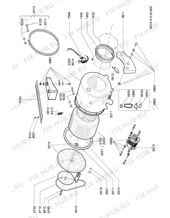 Схема №1 AWZ 410 с изображением Электропроводка для стиралки Whirlpool 481232178155