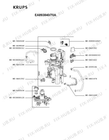 Взрыв-схема кофеварки (кофемашины) Krups EA893840/70A - Схема узла YP005810.2P3