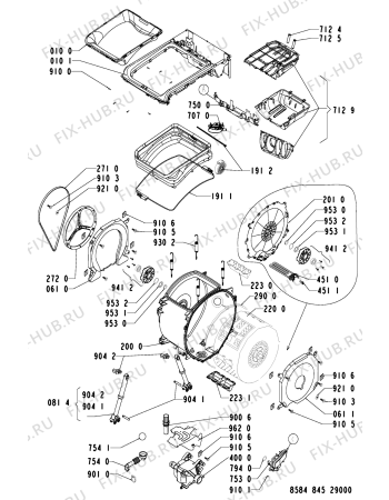 Схема №2 EV 845 с изображением Микропереключатель для стиралки Whirlpool 481228219235