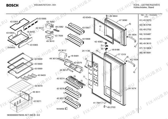 Взрыв-схема холодильника Bosch KSU445707O - Схема узла 02