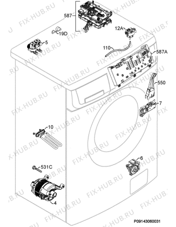 Взрыв-схема стиральной машины Zanker DF4256.7 - Схема узла Electrical equipment 268