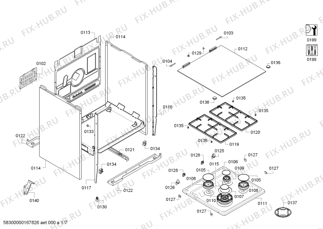 Схема №2 FRS4111WML с изображением Панель управления для духового шкафа Bosch 00743755