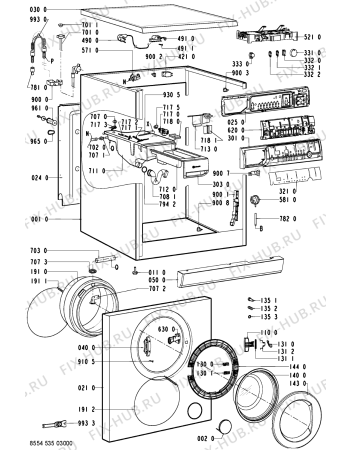 Схема №1 WAK 6750 с изображением Обшивка для стиралки Whirlpool 481245213266
