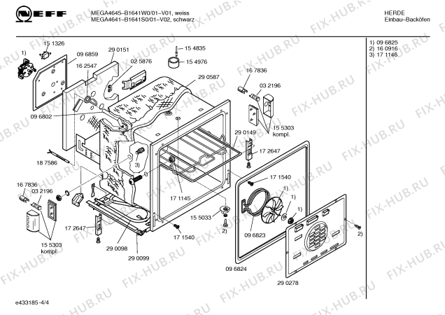 Схема №2 B1641N0 MEGA 4649 с изображением Программатор для плиты (духовки) Bosch 00267060