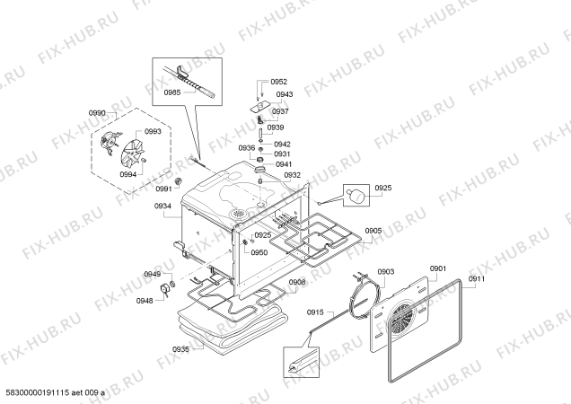 Схема №3 B47FS32H0 с изображением Корпусная деталь Bosch 12004446