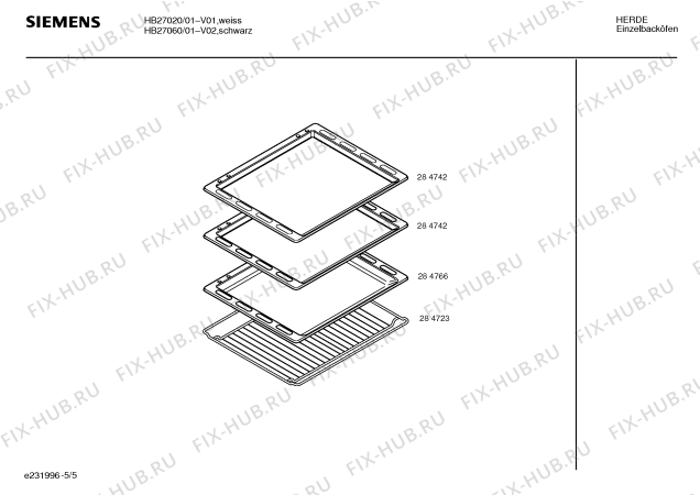Взрыв-схема плиты (духовки) Siemens HB27020 - Схема узла 05