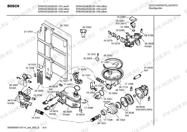 Схема №2 SRS45E18GB Exxcel с изображением Кнопка для посудомойки Bosch 00428699