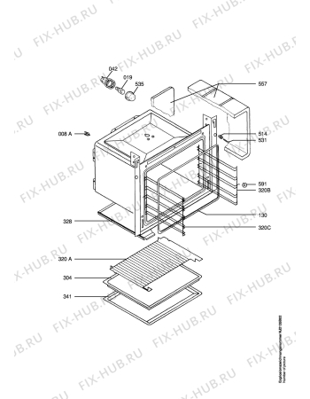 Взрыв-схема плиты (духовки) Juno Electrolux JEH34001B - Схема узла Oven