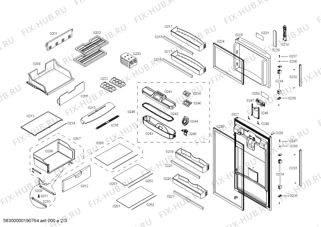 Схема №2 KDN46BL111 REF BOSCH ECO-TT463 IXL 220V/60HZ с изображением Дверь для холодильной камеры Bosch 00715980