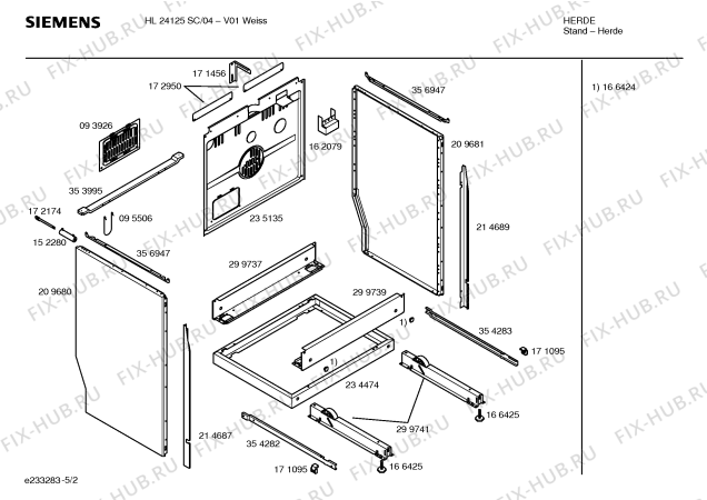 Схема №3 HL24425SC с изображением Инструкция по эксплуатации для духового шкафа Siemens 00523245