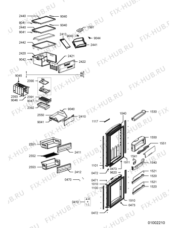 Схема №1 MBM 2162 BRGS с изображением Фитинг для холодильника Whirlpool 480132102259