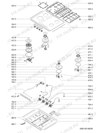 Схема №1 KHGL 7510/B с изображением Затычка для плиты (духовки) Whirlpool 481245068343