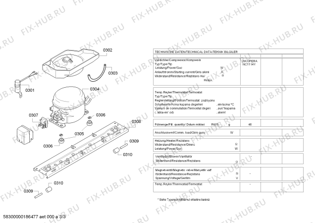 Взрыв-схема холодильника Siemens KG33NNL20U - Схема узла 03