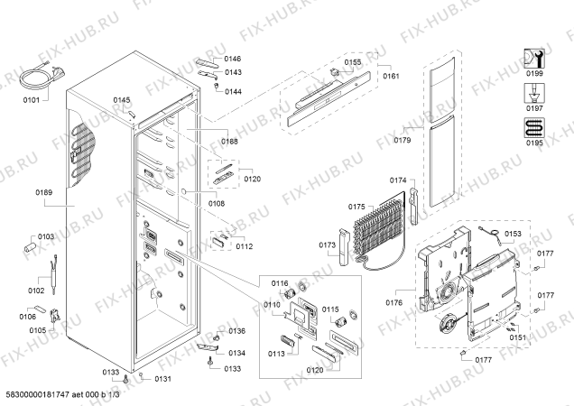 Схема №3 KSF36EI40 Exclusiv с изображением Инструкция по установке/монтажу для холодильной камеры Bosch 00789919