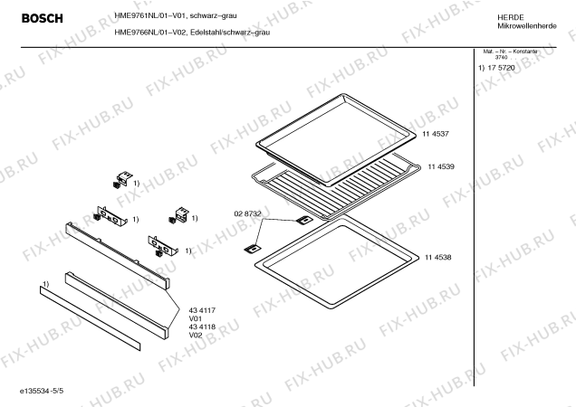 Взрыв-схема микроволновой печи Bosch HME9766NL - Схема узла 05