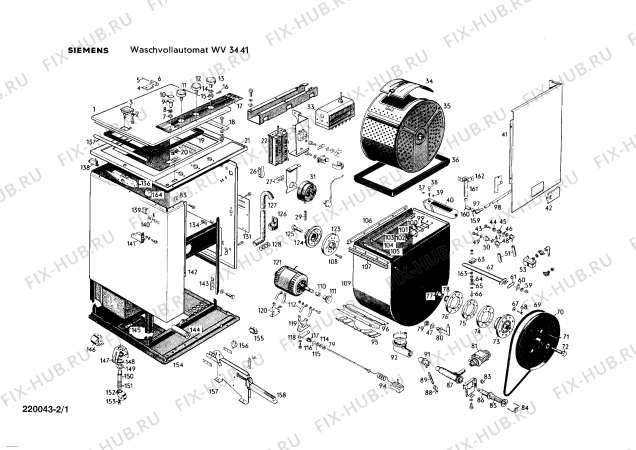 Схема №1 WV3441 SIWAMAT K с изображением Магнитный клапан для стиралки Siemens 00072170