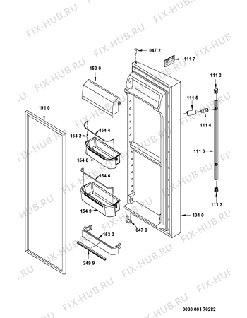 Схема №1 SB 540W-KM-US с изображением Дверь для холодильной камеры Whirlpool 481241828651