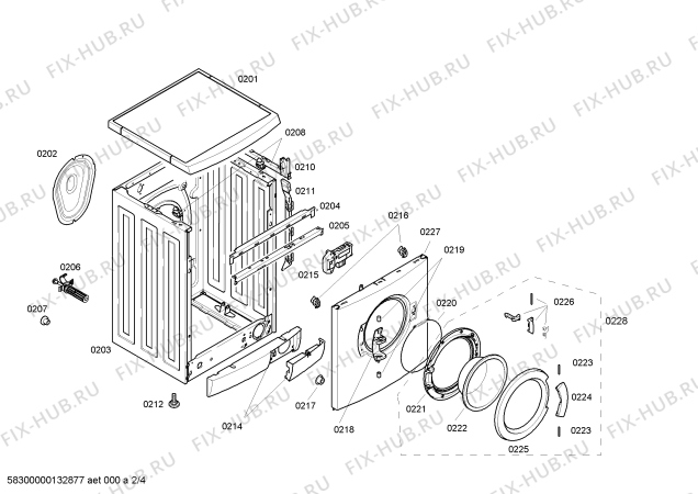 Схема №2 WAE20160OE с изображением Панель управления для стиралки Bosch 00660068